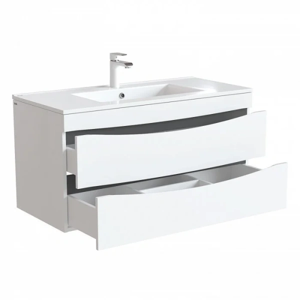 Тумба с раковиной подвесная IDDIS Cloud CLO10W1i95K 100 см с перекатным организатором - фото 4