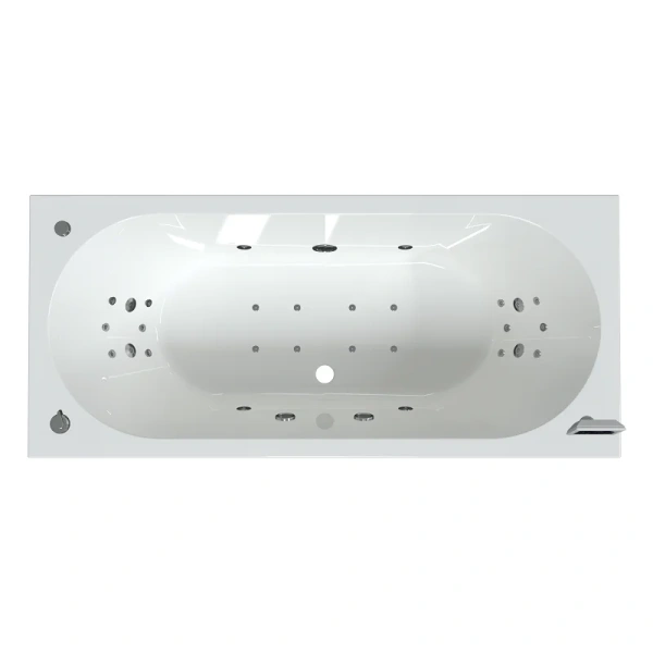 Акриловая ванна Радомир Вальс 1-01-2-0-1-194К, 190 x 90 см, каркас, фронтальный экран, сифон, слив-перелив автомат в комплекте, белая/хром, 190 см - фото 9