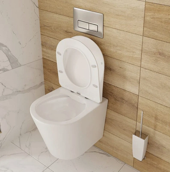 Унитаз подвесной IDDIS Calipso белый, безободковые, сиденье с микролифтом , с антивсплеском - фото 5