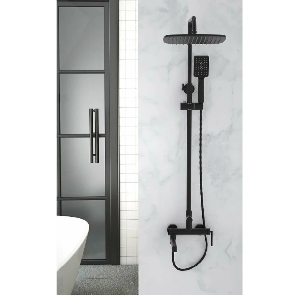 Душевая стойка Belbagno Acqua со смесителем черная матовая - фото 3