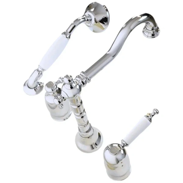 Смеситель для ванны Migliore Oxford хром, округлая форма, с душевой лейкой - фото 5