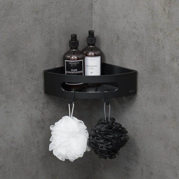 Полочка для ванной Lemark Shelf Line черная - фото 3