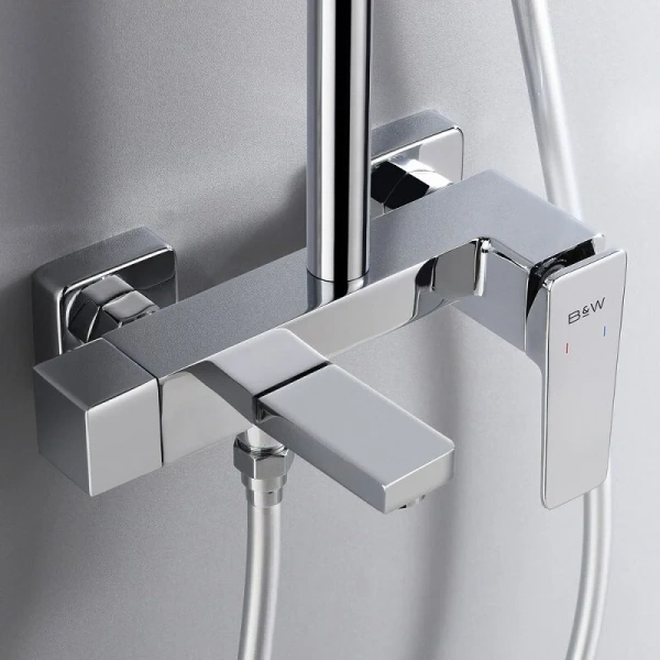 Душевая стойка Black&White Universe латунь, настенные - фото 7