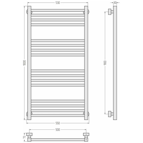 Полотенцесушитель водяной Сунержа Модус PRO 50х100 см белый - фото 3