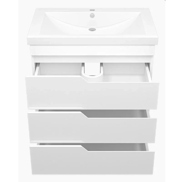 Тумба под раковину напольная Misty Софт 75 см с 3 ящиками, напольная, пристенная - фото 4