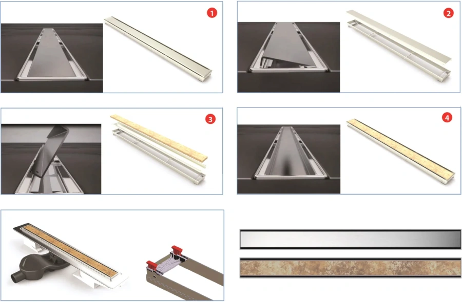 Душевой лоток BERGES B1 Keramik 50 см матовый хром index_1 - фото 8