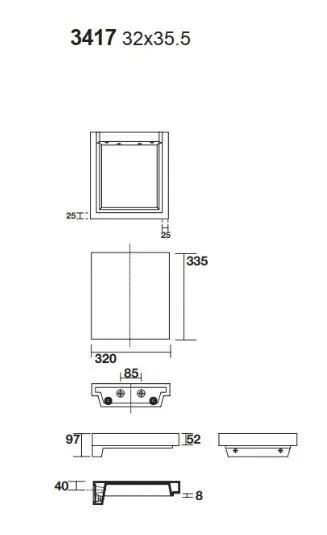 KERASAN Inka Project База INKA 120см подвесная, для установки раковины по центру, цвет белый глянцевый index_2 - фото 5