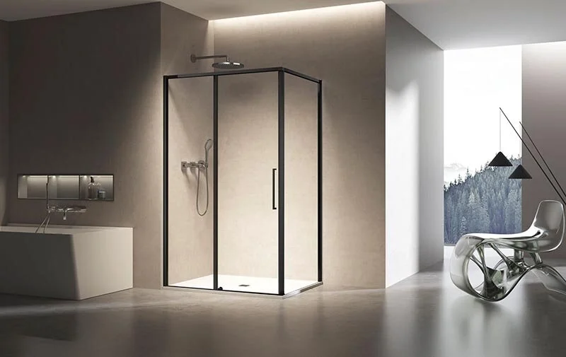 Душевой уголок Vincea Slim 140x80 см черный стекло прозрачное - фото 3