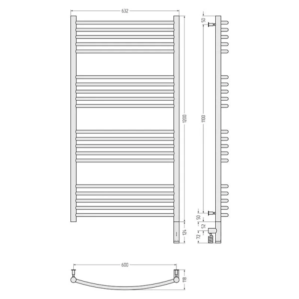 Полотенцесушитель электрический Сунержа Богема 3.0 60х120 см правый золотой шелк, современные, hi-tech - фото 2
