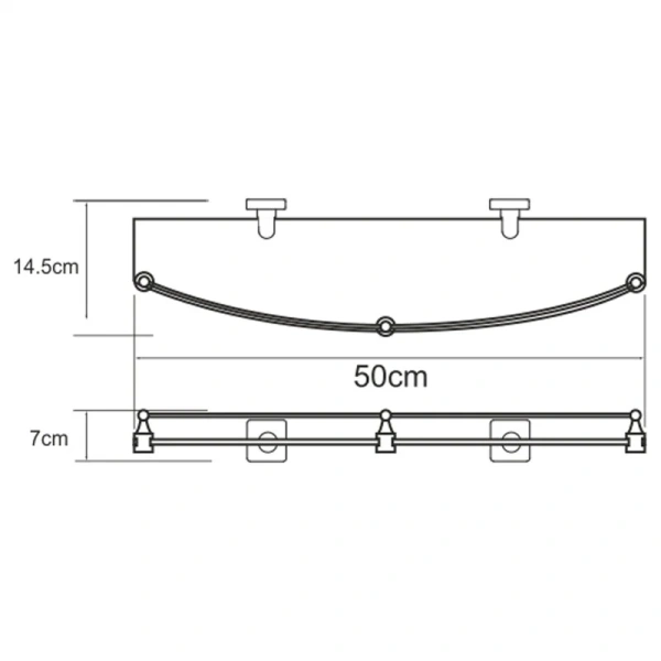 Полочка для ванной WasserKRAFT Dill хром - фото 2