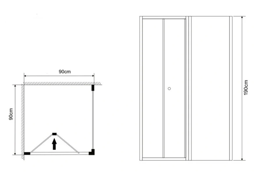 Душевой уголок Grossman Alba 90x90 см складывающаяся дверь - фото 2