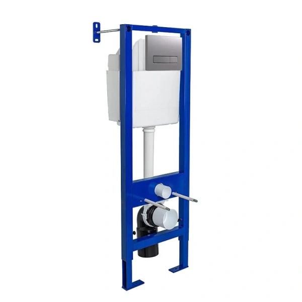 Инсталляция для унитаза BERGES Atom Line кнопка матовый хром - фото 1