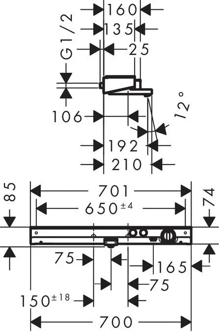 Смеситель для ванны Hansgrohe Shower Tablet Select 13183 термостатический - фото 2