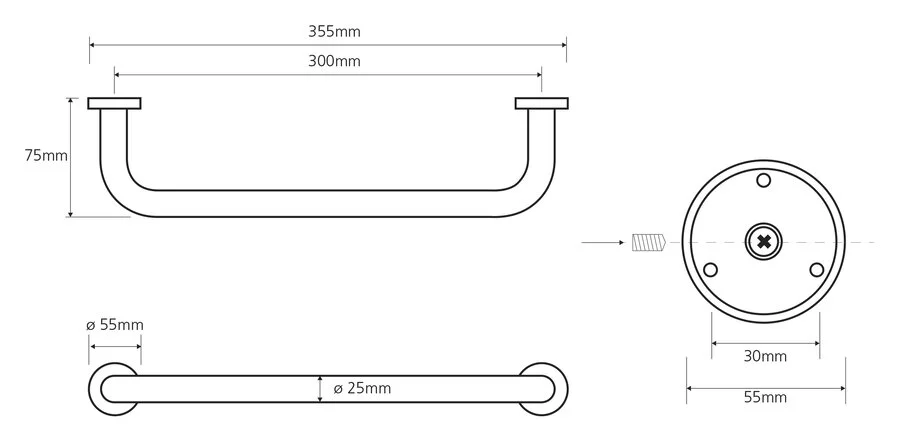 Поручень для ванной Bemeta Omega 35 см - фото 2