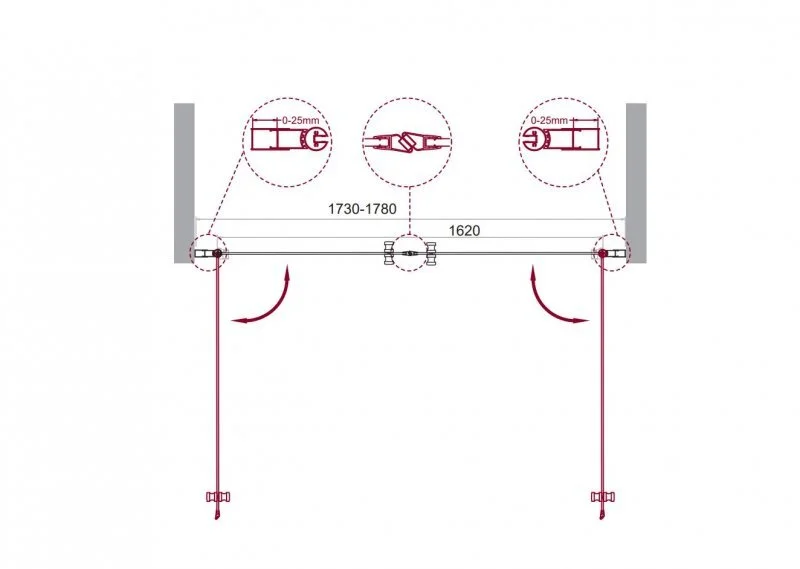 Душевая дверь в нишу BelBagno Etna 180 см с прозрачным стеклом - фото 2