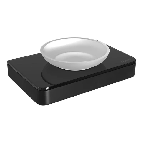 Мыльница Lemark Glass line черная - фото 1