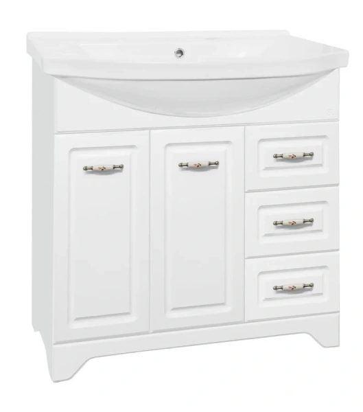 Тумба с раковиной напольная Style Line Олеандр-2 ЛС-00000 90 см с тремя ящиками