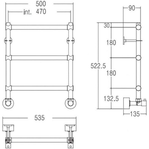 Полотенцесушитель водяной Margaroli Sole 440, 3 секции - фото 4