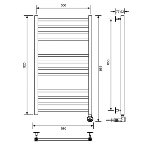Полотенцесушитель водяной Ника Modern 100x50 см хром - фото 4