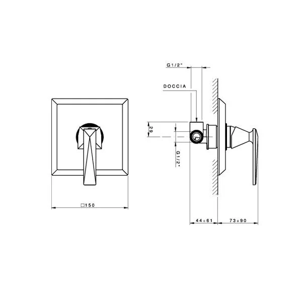 Смеситель для душа встраиваемый Nicolazzi Vincent 3006 - фото 2