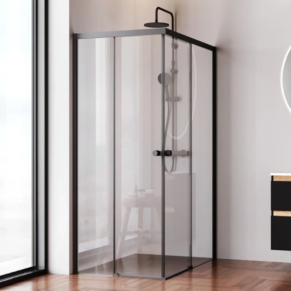 Душевой уголок Am.Pm X-Joy 120x80 см профиль черный - фото 1
