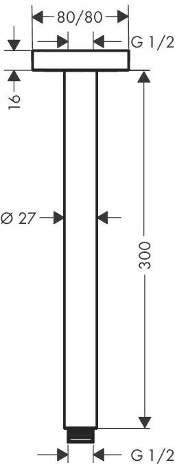 Кронштейн для верхнего душа Hansgrohe - фото 2