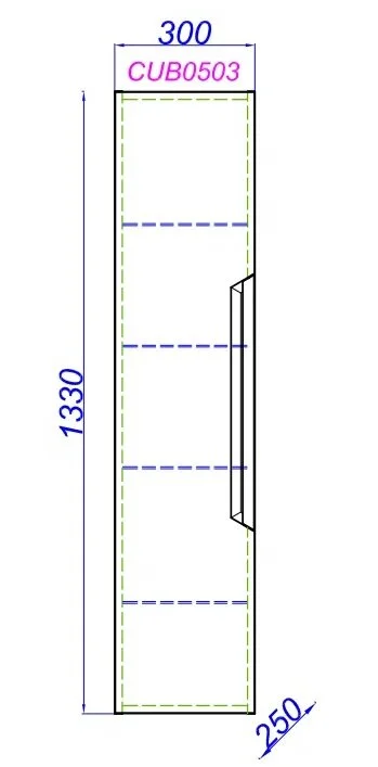 Шкаф-пенал подвесной Aqwella Cube CUB0503 30 см МДФ, в наличии - фото 2