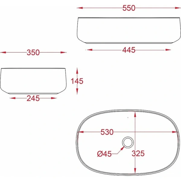 Раковина Artceram Cognac 55 см матовый черный - фото 3