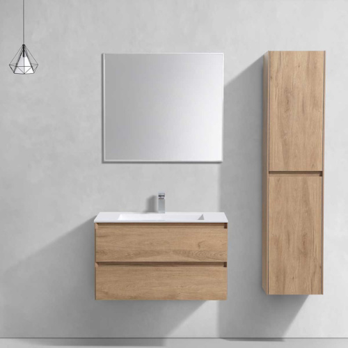 Тумба под раковину подвесная Vincea Luka 79,2 см N.Oak, современная, hi-tech - фото 3