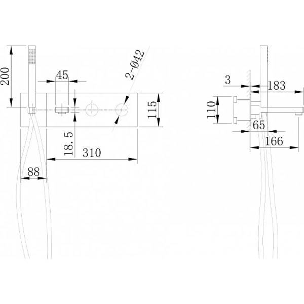 Смеситель для ванны Abber Rund никель, для ванны - фото 2