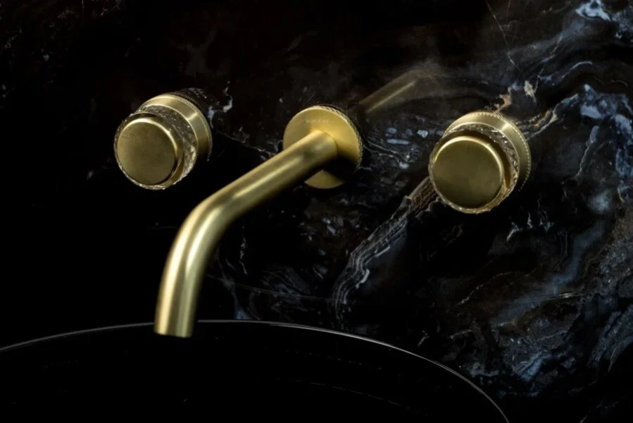 Смеситель для раковины Boheme Aura золото матовое, с длинным изливом - фото 7