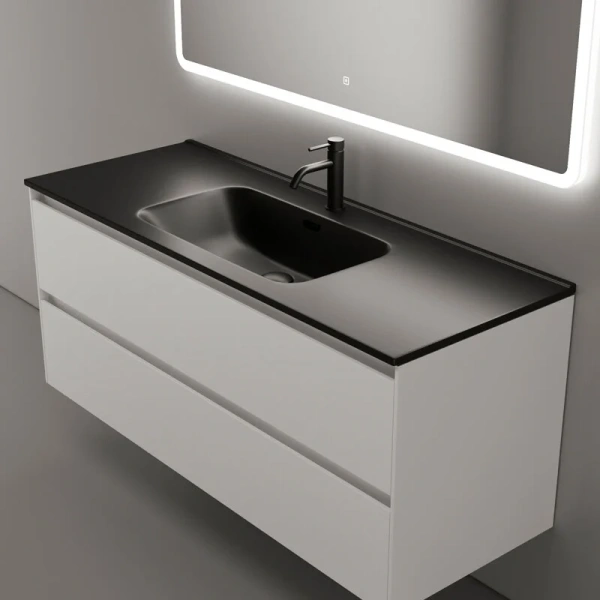Тумба под раковину подвесная Sancos Cento 120 см белый глянец, комплект (набор) - фото 8