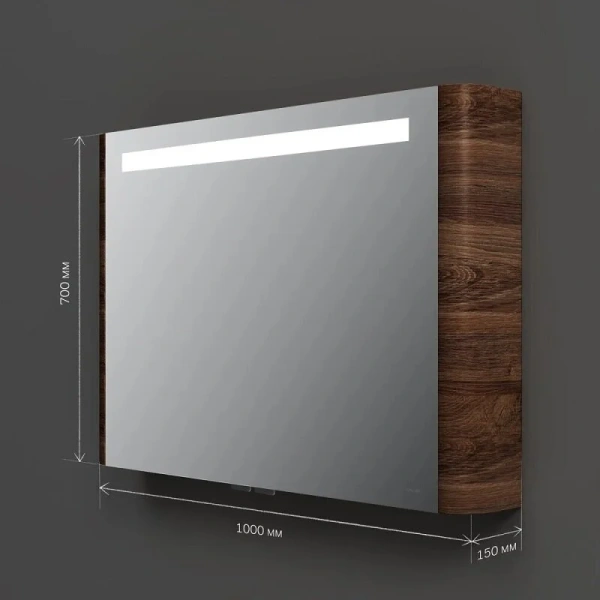 Зеркальный шкаф с подсветкой Am.Pm Sensation 100 см орех, в наличии - фото 2