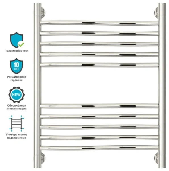 Полотенцесушитель водяной Сунержа Флюид+ 50х60 см без покрытия, лесенка, вертикальные - фото 4