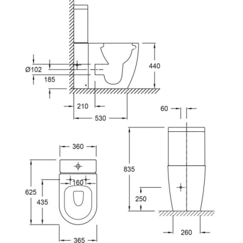 Унитаз компакт Jacob Delafon Soprano UJAK102-0 c технологией rimless - фото 3