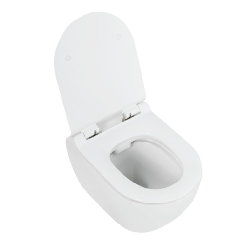 Унитаз подвесной Cezares Stylus безободковый, недорогие, безободковые, сиденье с микролифтом , с антивсплеском - фото 5