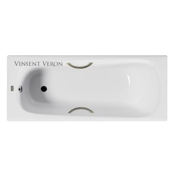 Чугунная ванна Vinsent Veron Concept VCO1407042H/VH0015BR, 140 x 70 см, ручки бронза, цвет белый - фото 3