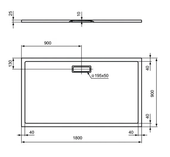 Душевой поддон Ideal Standard Ultraflat New 180x90 см белый матовый, низкие до 15 см - фото 2
