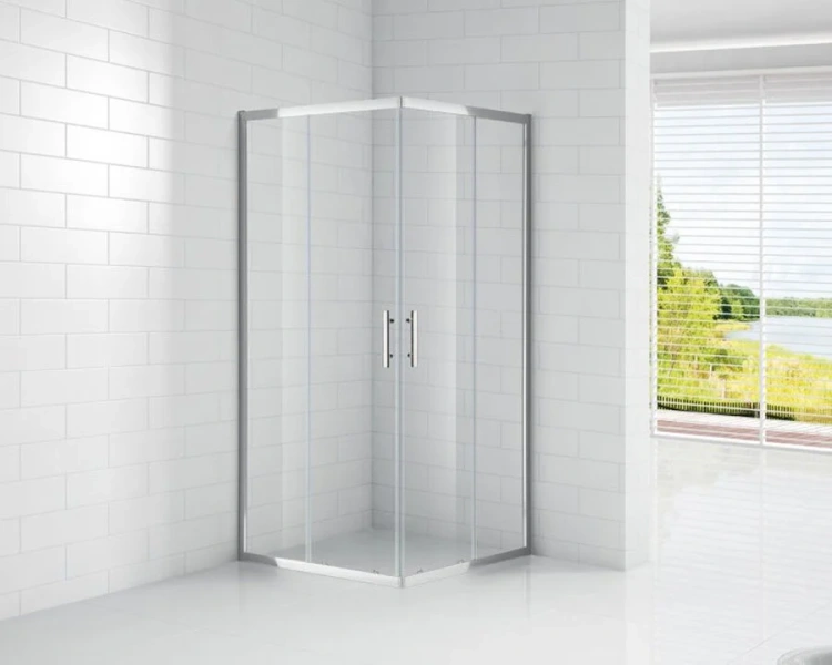 Душевой уголок Cezares Eco 100х100 см квадратный профиль черный - фото 4