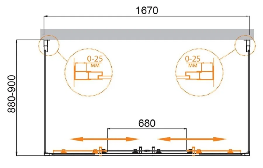 Душевой уголок Cezares Molveno 170х90 см стекло прозрачное профиль золото - фото 2
