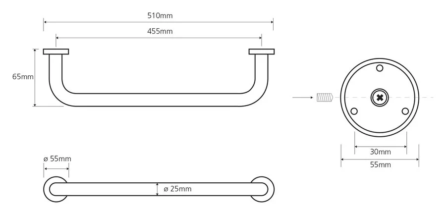 Поручень для ванной Bemeta Omega хром - фото 2