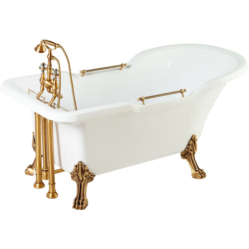 Ванна из искусственного камня Migliore Impero 180х87 см фурнитура бронза - фото 2