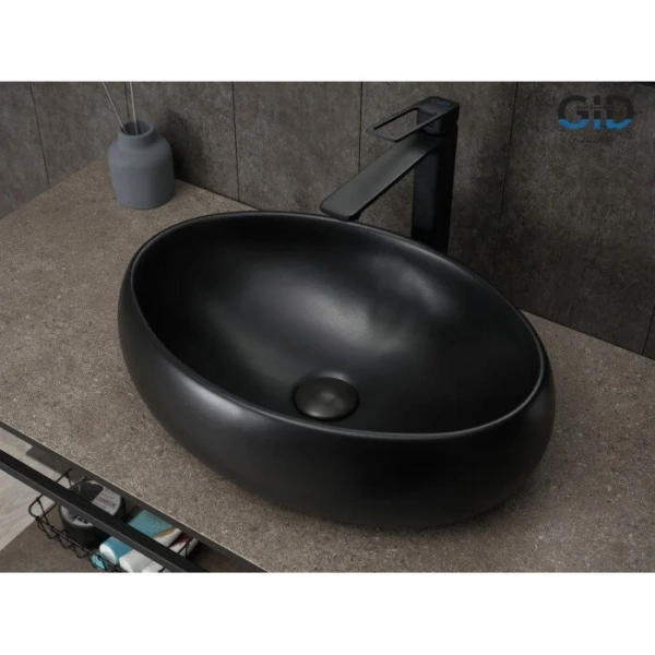 Раковина GID Lago Bm9030b 48 см черная, в форме чаши, круглой формы - фото 5