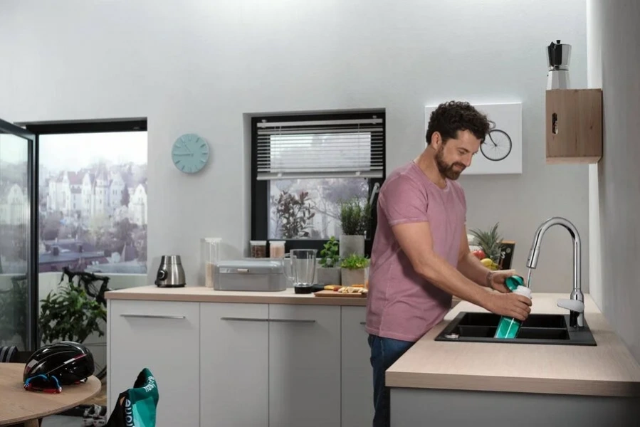 Смеситель для кухни Hansgrohe Focus M42 с вытяжным душем, на мойку, на столешницу - фото 6