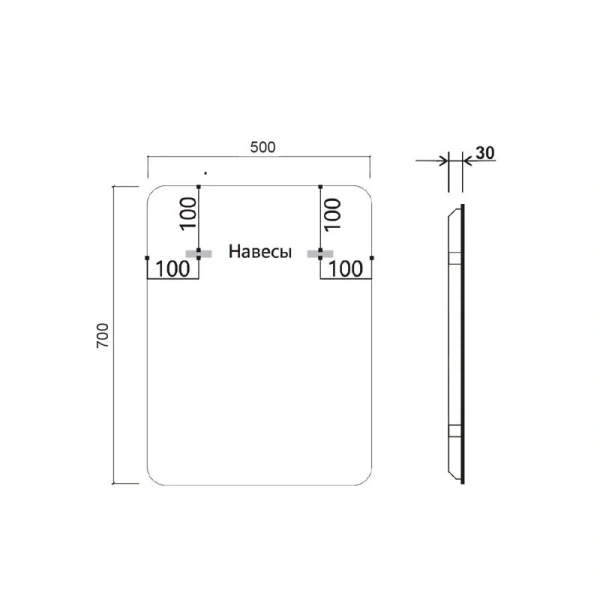 Зеркало с подсветкой Vincea 50 см c сенсорным выключателем и диммером, без функции антизапотевания, нет в наличии - фото 2