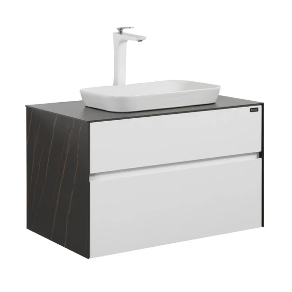 Тумба с раковиной подвесная Black&White Universe 907U800-1 80 см МДФ, подвесная, пристенная - фото 4