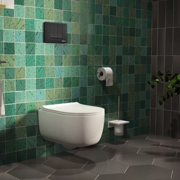 Инсталляция для унитаза Berges Novum клавиша S5 Soft Touch черная, слив эконом-стандарт под две клавиши - фото 4