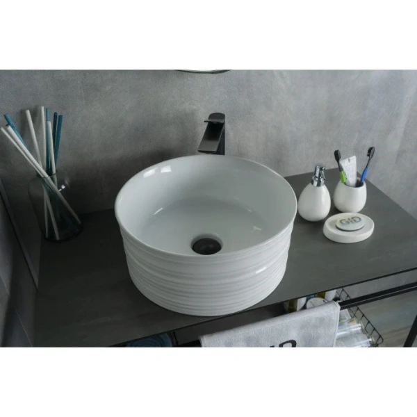 Раковина GID Esfera W969 41 см белая, одинарные, недорогие, с антигрязевым покрытием - фото 8