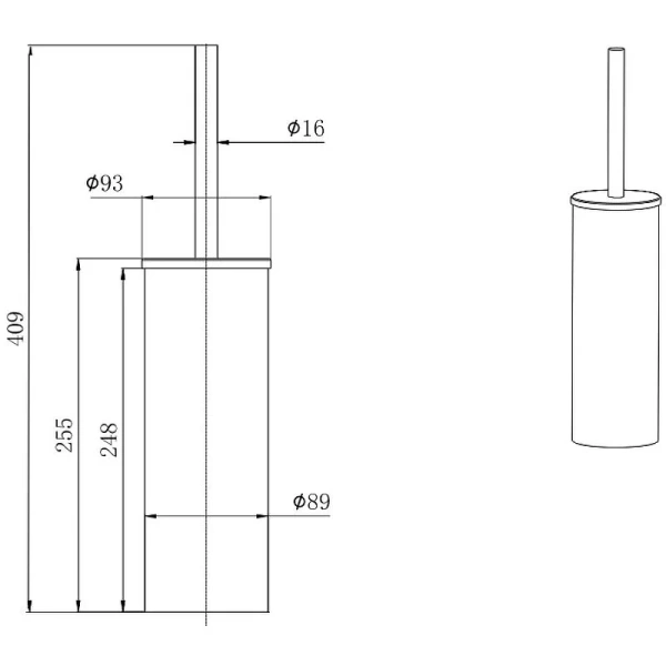 Ершик Акватек Вега напольный хром, современные, hi-tech - фото 2