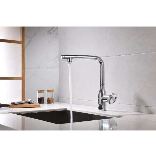 Смеситель для кухни Paulmark Urban Ur213104 с выдвижным изливом - фото 4